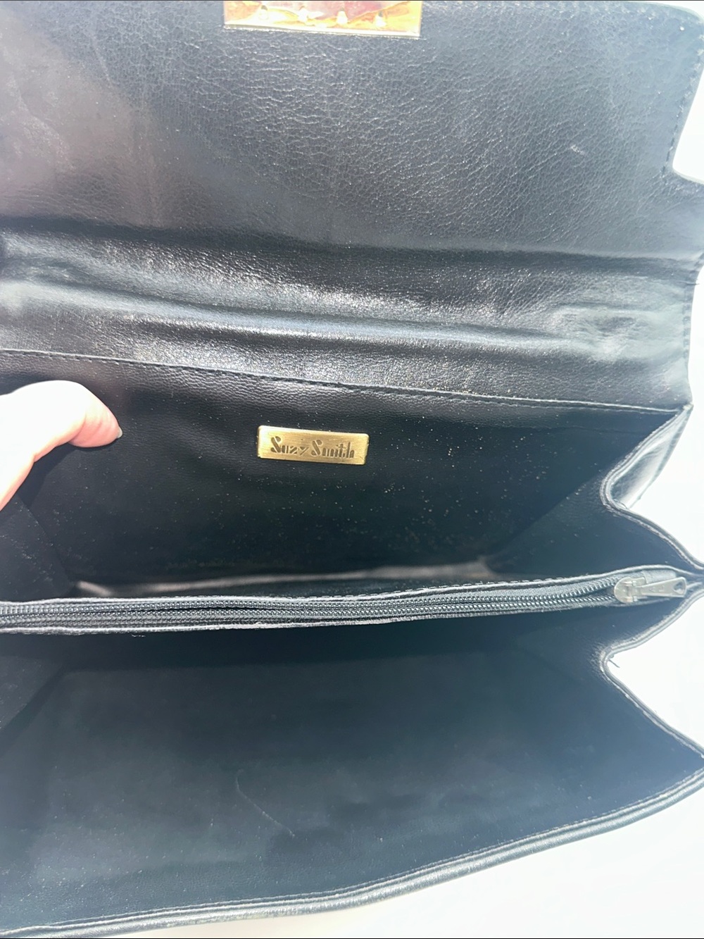 Vintage Suzy Smith Classic Black Leather Top-Handle Bag - Picture 9 of 10